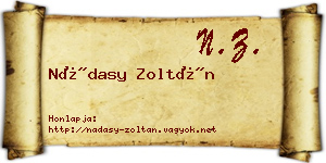 Nádasy Zoltán névjegykártya